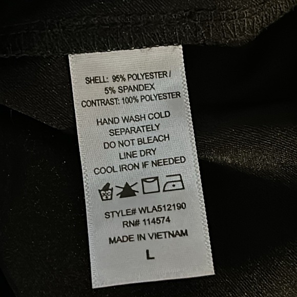 Pleione black dressy blouse. High neck, sheer details, long sleeves. Size Large - Picture 10 of 10